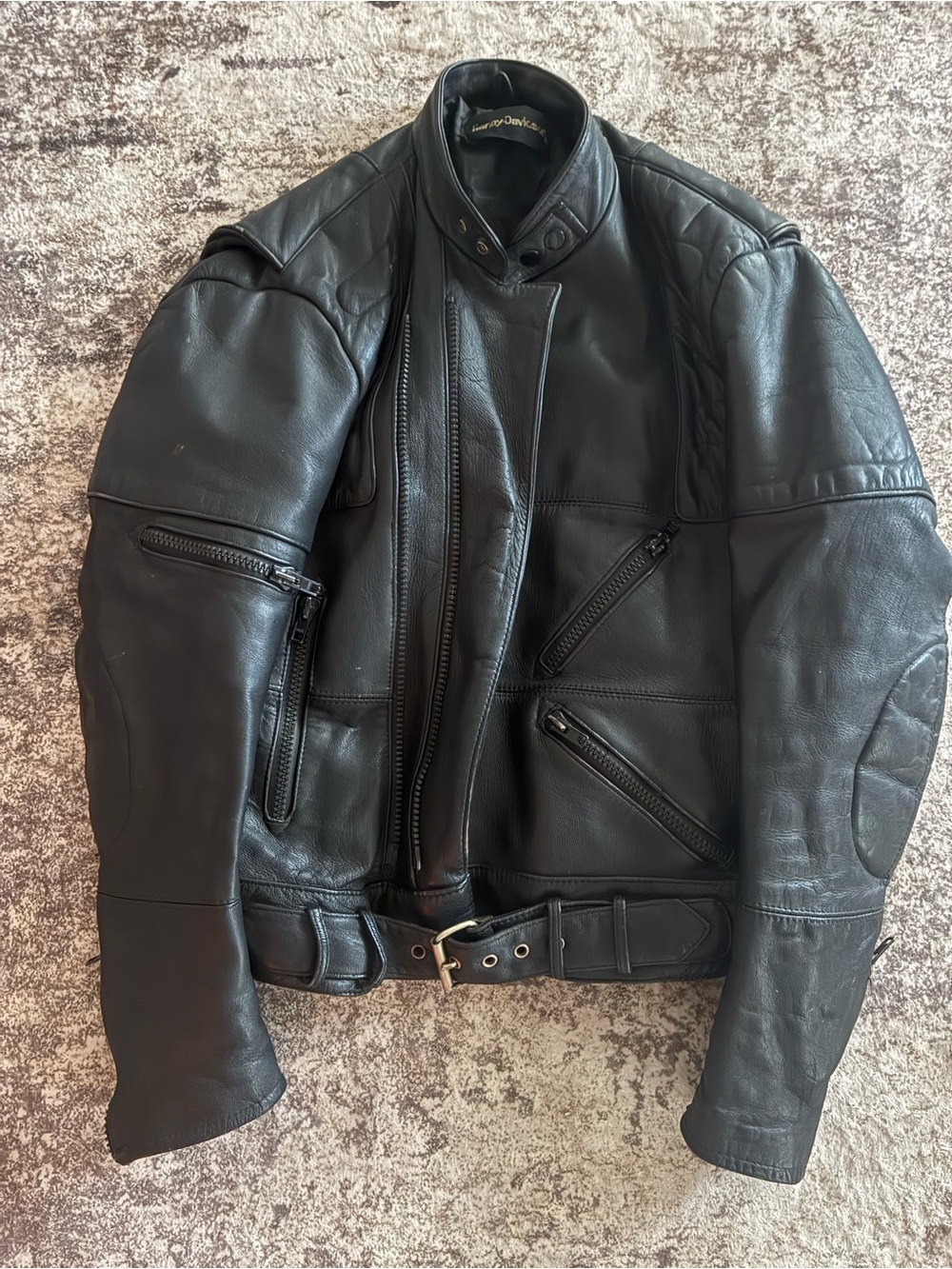 Harley-Davidson Black Leather Men's Riding Bomber Jacket